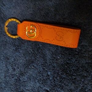Gucci Orange Key Holder with Gold Ring
